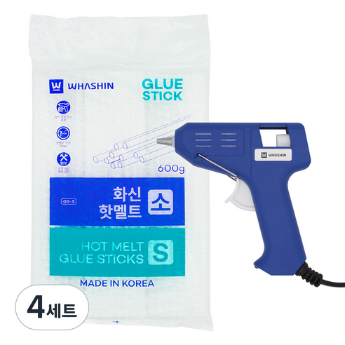 화신 글루건 소+핫멜트 소 7mm, 4세트