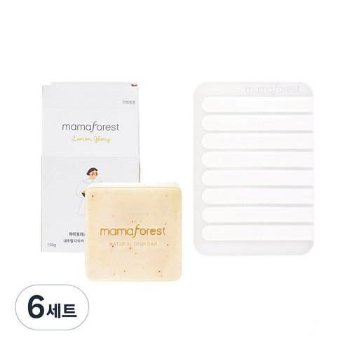 마마포레스트 내추럴 고체 주방세제 레몬글로리 150g + 트레이 세트, 6세트