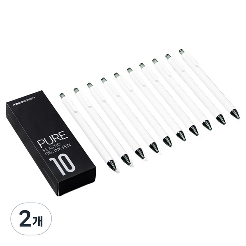 카코 소프트 터치 캔디 젤펜 10p, 블랙, 2개