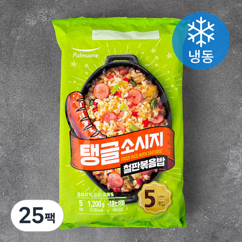 풀무원 탱글소시지 철판볶음밥 (냉동), 240g, 25팩