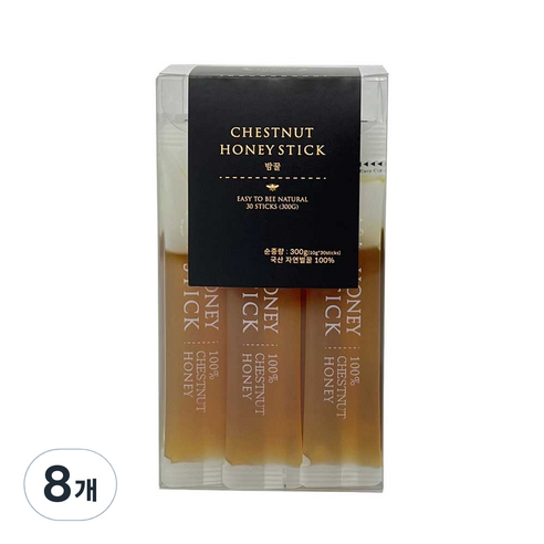 허니바이허니 허니스틱 밤꿀, 300g, 8개