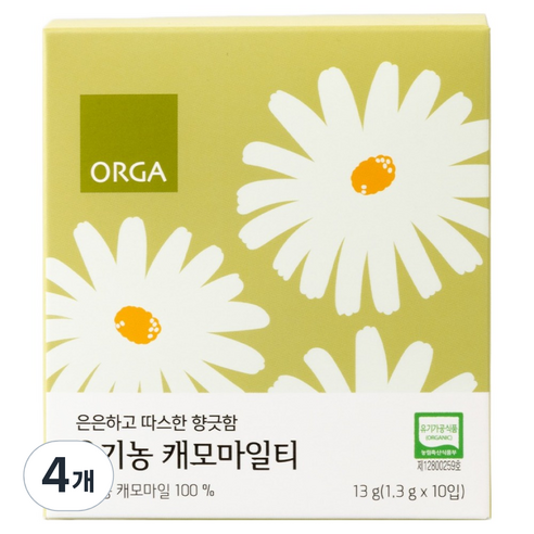 올가홀푸드 유기농 캐모마일티, 4개, 10개입, 1.3g