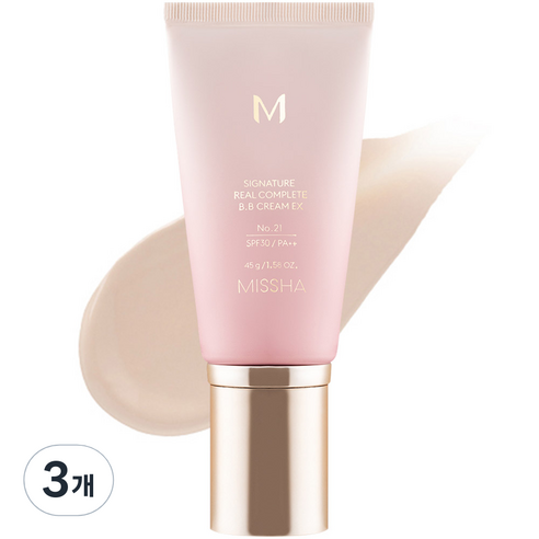 미샤 M 시그너처 리얼 컴플릿 BB크림 EX SPF30 PA++, 21호 화사한 베이지, 45g, 3개