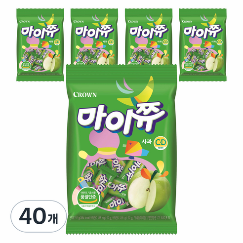 크라운 마이쮸 사과필로우 츄잉캔디, 40개, 92g