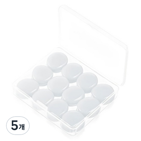 리빙헤븐 소음차단 자유자재 실리콘 수면 귀마개 ED-05 화이트, 5개, 12개입