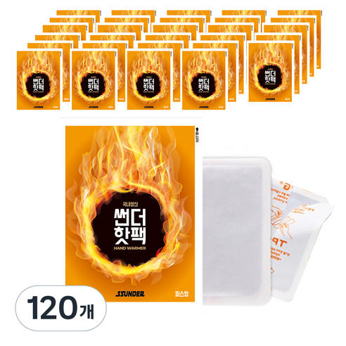 썬더 파스형 핫팩 40g, 120개