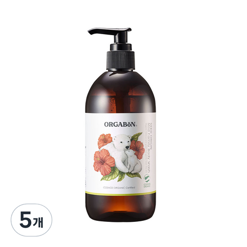 오가본 씨앗품은 순한 패밀리 바디워시, 380ml, 5개