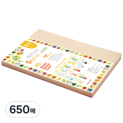종이문화 스타일리쉬 시즌칼라 색지 혼합 183 SN-Red Tone 80g, A4, 650매
