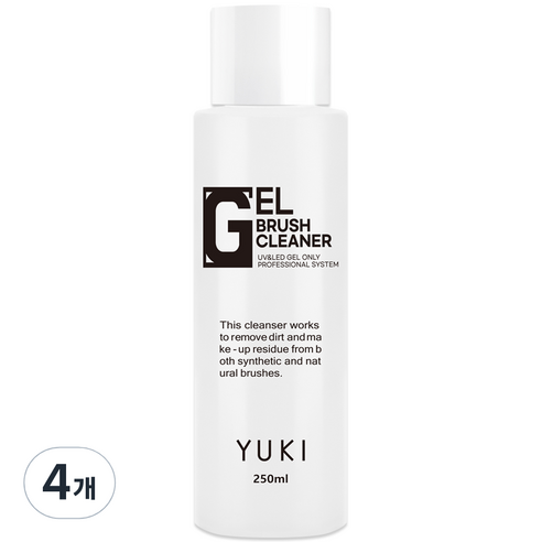 유키 젤네일 붓 세척클렌저 대용량 브러쉬 클리너 250ml, 4개, 혼합색상