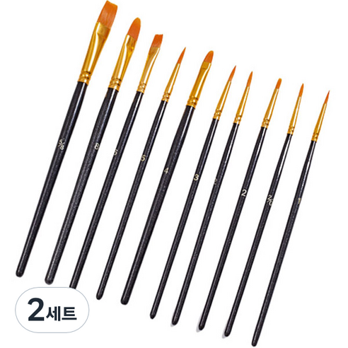 잇츠라이프 붓 10종 세트 블랙, 2세트