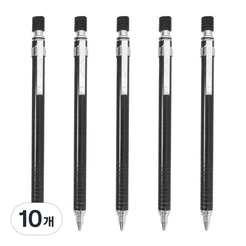 투영디자인 AGENDA 심플 샤프펜슬 블랙, 0.5mm, 10개
