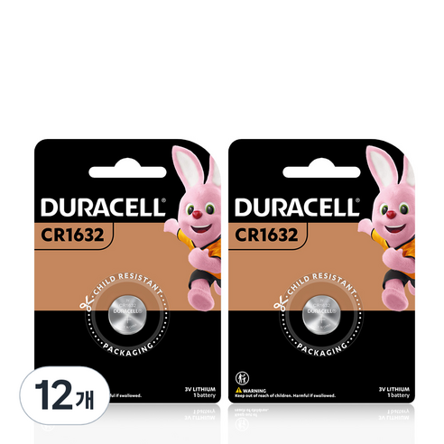 듀라셀 리튬 코인 건전지 CR1632, 1개입, 12개