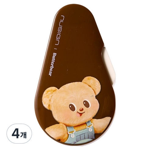델리 버터베어 누사인 슬라이딩 수정테이프 5mm x 12m, 브라운, 4개