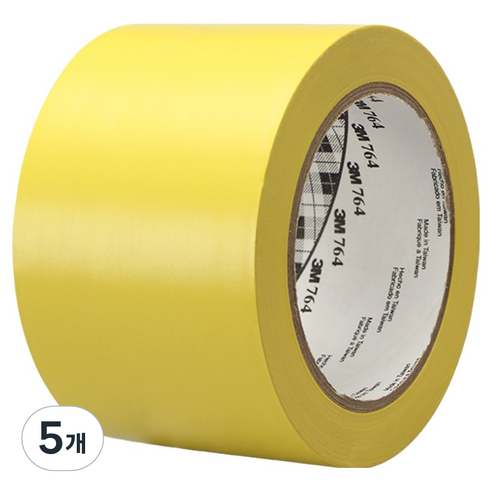 3M 바닥 라인 764 테이프 노랑 76.2mm x 32.9m, 5개