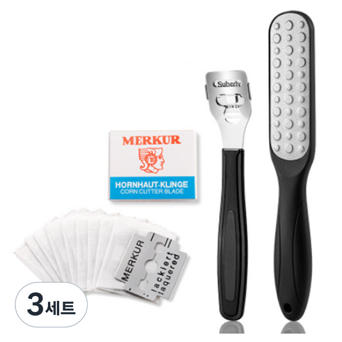모모리빙 굳은살제거 발 각질면도기 + 면도날 10p + 각질제거기 세트, 3세트