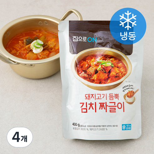 집으로온 돼지고기 듬뿍 김치 짜글이 (냉동), 400g, 4개