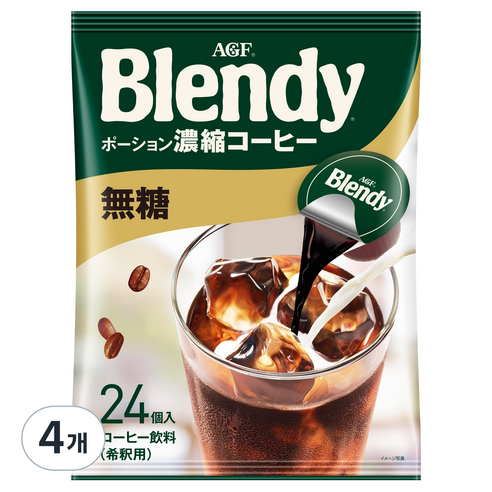 에이지에프 Blendy 포션커피 블랙, 18g, 24개입, 4개