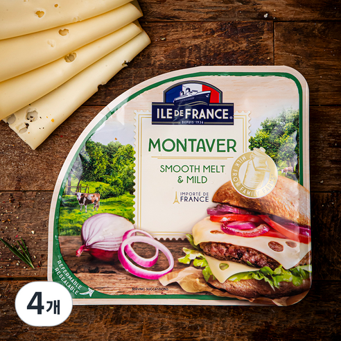 일드프랑스 몽태버 슬라이스 가공치즈, 150g, 4개