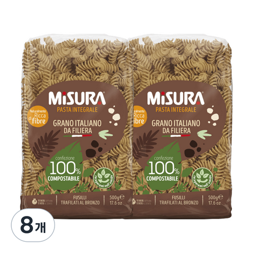 미주라 통밀푸질리, 500g, 8개