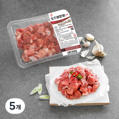 도드람한돈 1등급 앞다리 찌개용 (냉장), 500g, 5개