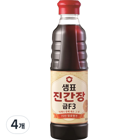 샘표 진간장 금F-3, 500ml, 4개