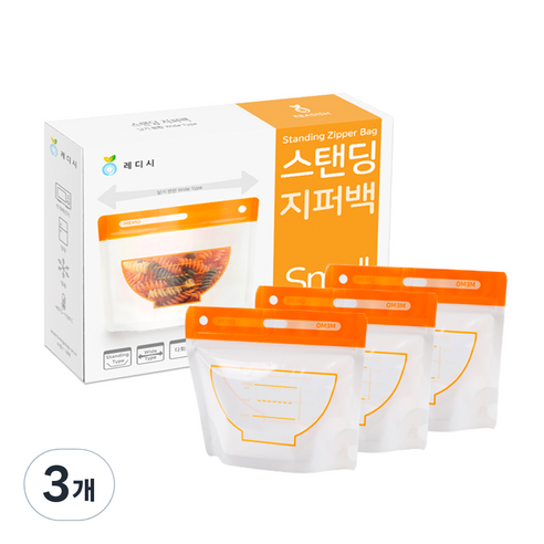 레디시 와이드 스탠딩 지퍼백 소형 18p, 3개