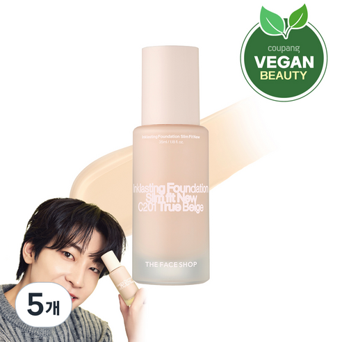 더페이스샵 잉크래스팅 파운데이션 슬림핏 뉴 35ml, C201, 5개