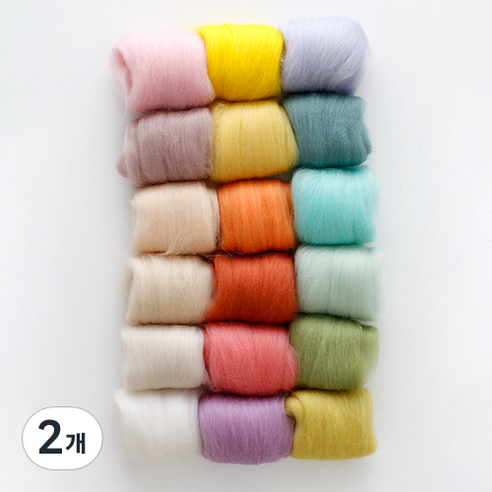 StudioBunt 파스텔 메리노 양모 18종 세트 70g, 혼합색상, 2개