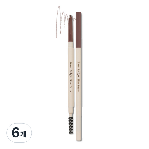에뛰드 베어 엣지 슬림 브로우 0.1g, 02 내추럴브라운, 6개