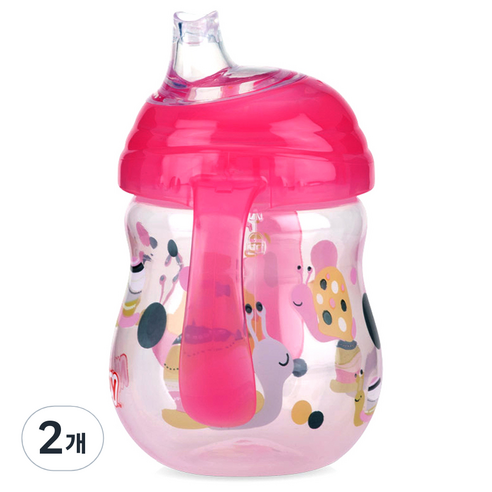 누비 클릭잇 귀여운 스파우트컵 270ml, 핑크, 2개