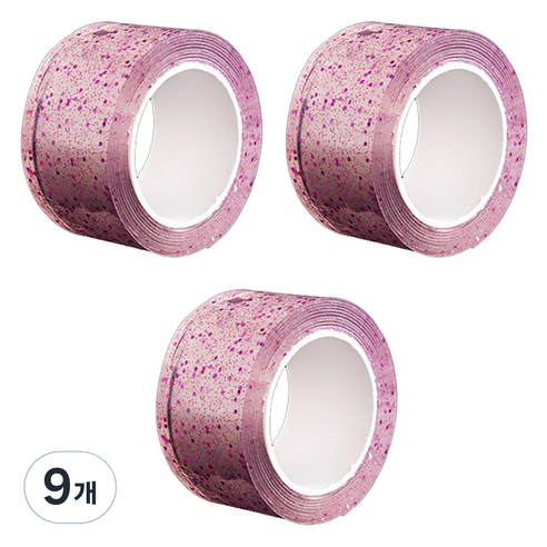 알로데 스팽글 버블 양면테이프 5cm x 3m, TYPE04 핑크, 9개