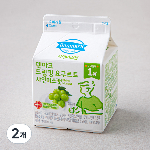 덴마크 드링킹 요구르트 샤인머스캣, 275ml, 2개