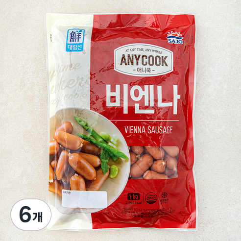 대림선 애니쿡 비엔나, 1kg, 6개