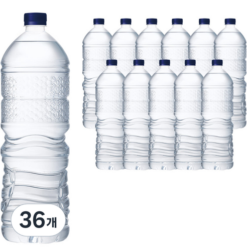 해태htb 강원평창수 무라벨 생수, 36개, 2L