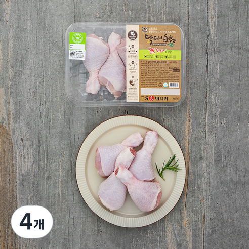 마니커 닭터의자연 무항생제 인증 1등급 닭다리 북채 (냉장), 500g, 4개