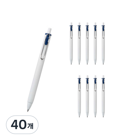 유니볼 원 중성 잉크펜 0.38mm, 블루블랙, 40개