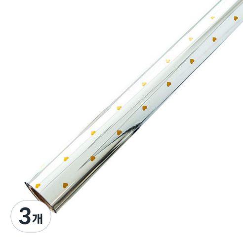 미니하트 비닐 증착 포장지 중 37.5cm x 17m, 옐로우, 3개