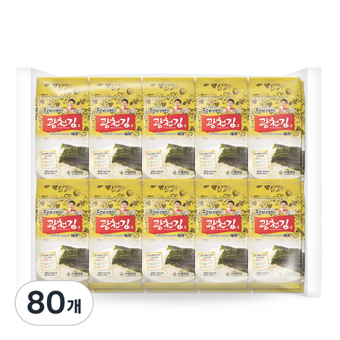 들기름을 발라 더 고소한 달인 김병만의 광천김, 80개, 4g
