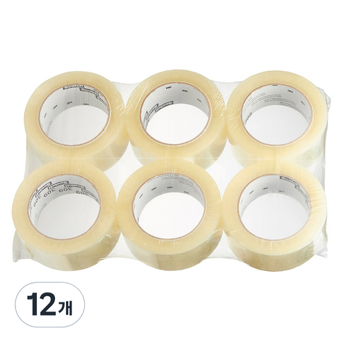 스카치 쓰리엠 309 아크릴 박스 테이프 48mm x 50m 투명, 12개