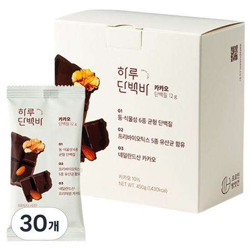 프로틴방앗간 카카오 하루 단백질바, 45g, 30개