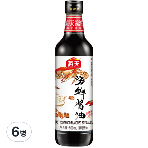 해천 해산물용 간장, 500ml, 6병