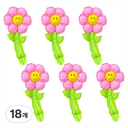 파티공구 데이지 꽃대 풍선, 로즈, 18개