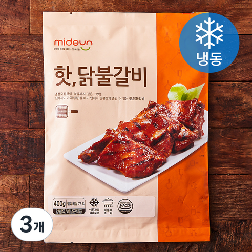 미드운 핫 닭불갈비 (냉동), 400g, 3개