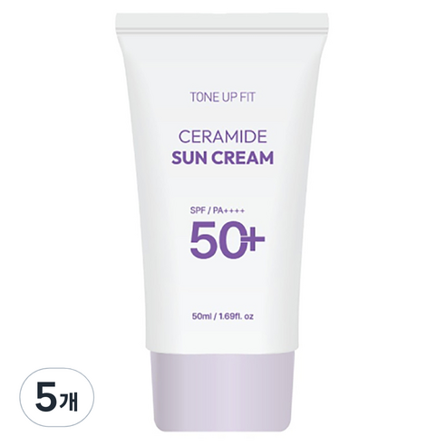 참존 톤업핏 세라마이드 선크림 SPF 50+ PA++++, 50ml, 5개