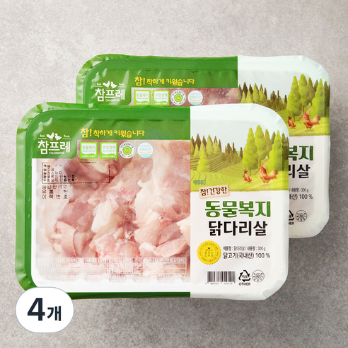 참프레 동물복지 인증 닭다리살 (냉장), 300g, 4개