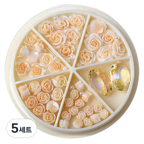 플라워 믹스스톤 네일파츠 세트 KN-P107, 혼합색상(KN-P1071), 5세트
