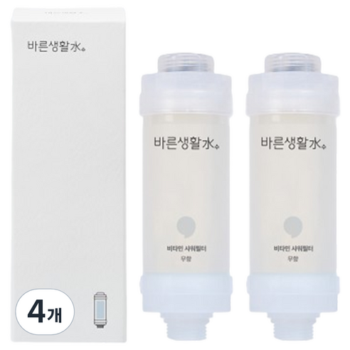바른생활수 염소 제거 비타민 샤워필터, 4개, 무향