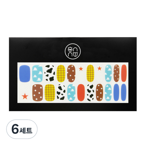 온유네일 토이스토리 푸딩젤 네일스티커, 혼합색상, 6세트