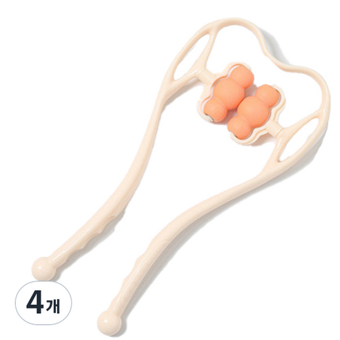 PDS리빙 사무직 필수템 경추 목 마사지 핸드 클램프 수동 마사지기, B오렌지, 4개