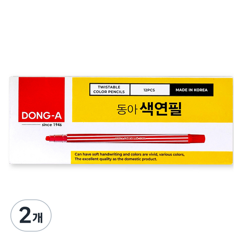 동아 샤프식 색연필 빨강 12p, 2개, 1개